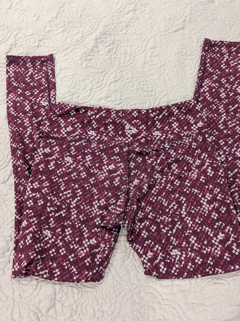 RBX Maroon and White Dot-Pattern Leggings